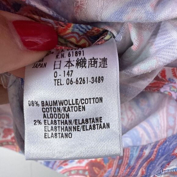 Escada Paisley Print Button Up Cotton Stretch Jacket Size 42 US 12/L Art to Wear - Picture 9 of 10